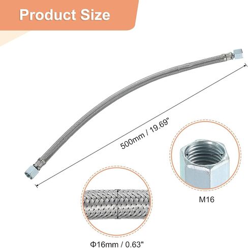 uxcell Air Compressor Exhaust Tube, 9/16" Thread Dia 11" Length Compressor Hose Stainless Steel Hose Air Tube Compressor Hardware Accessories Replacement Parts(Flared Mouth) in Saudi Arabia