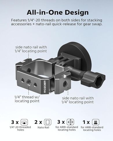 قفص سبيكة الألومنيوم لـ Osmo Pocket 3 ، متوافق مع الجيب 3 مع مقبض البطارية ومقبض 1/4 " in Kuwait