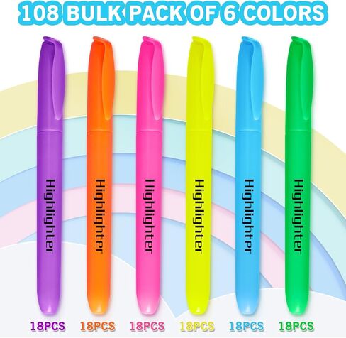 Duchong 150 Count Highlighters Bulk, Highlighters Assorted Colors, Chisel Tip Dry-Quickly Highlighter Markers, Office Classroom Must Have, Back to School Supplies for Adult Kids Teachers in Saudi Arabia