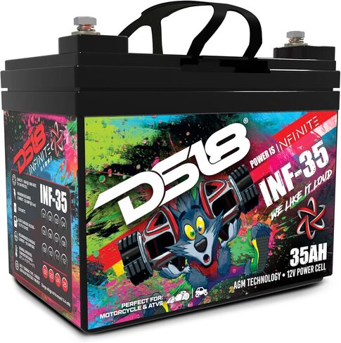 DS18 INF-35AH 1250 Watts AGM Power Cell 12 Volt Battery Maintenance Free - High Performance for Car Audio, Motorsports, Motorcycle, Jet Ski, ATV & UTV in Saudi Arabia