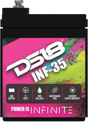 DS18 INF-35AH 1250 Watts AGM Power Cell 12 Volt Battery Maintenance Free - High Performance for Car Audio, Motorsports, Motorcycle, Jet Ski, ATV & UTV in Saudi Arabia