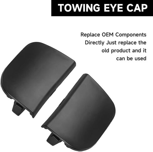 1 Pair Front Bumper Tow Hook Cover Cap for Toyota Prius 2012-2015 | Durable and Sturdy | 52127-47903, 52128-47903 | Tow Hook Eye Hole Cover Cap - Black in Saudi Arabia