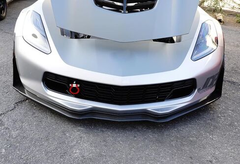 iJDMTOY Compatible with 2014-2019 C7 Chevrolet Corvette Z06 Z51 ZR1 Gran Sport Models Red/Silver Cast Aluminum Track Racing Style Tow Hook in Saudi Arabia