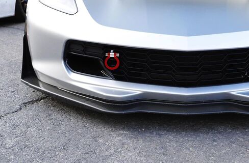 iJDMTOY Compatible with 2014-2019 C7 Chevrolet Corvette Z06 Z51 ZR1 Gran Sport Models Red/Silver Cast Aluminum Track Racing Style Tow Hook in Saudi Arabia