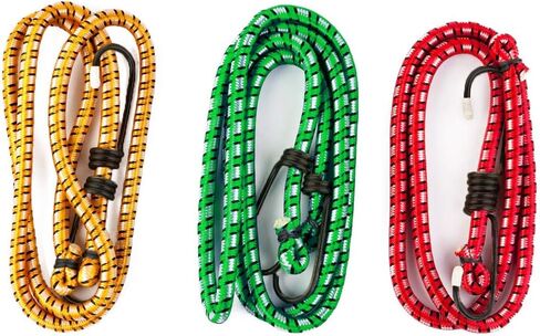 Wideskall® 6 Pieces 30" inch Extra Long Bungee Cords with Hooks, Assorted Color in Kuwait