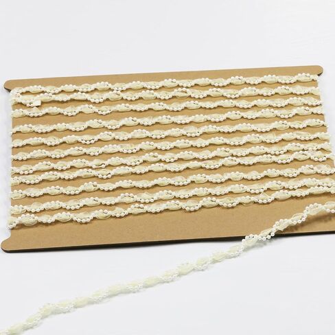 Beaded Lace Trim Polyester Braided Ribbon 7 Yards 15mm Wide Lace Trim for Sewing Crafts Clothing Curtains Accessories Lampshade Home DIY Decoration (Beige, 15mm Wide) in Kuwait