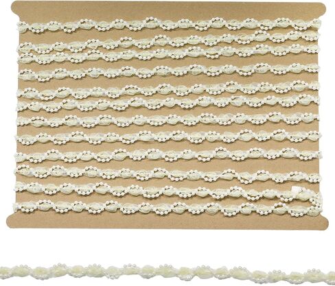 Beaded Lace Trim Polyester Braided Ribbon 7 Yards 15mm Wide Lace Trim for Sewing Crafts Clothing Curtains Accessories Lampshade Home DIY Decoration (Beige, 15mm Wide) in Kuwait