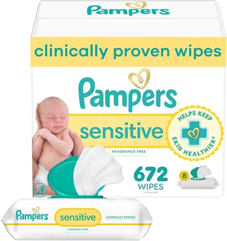 Pampers Sensitive, Water Based Baby Wipes, 168 Count (Pack of 3) in Saudi Arabia