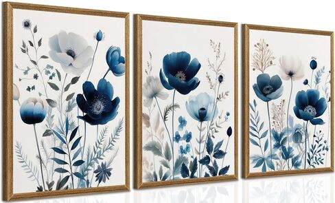 DUWQU 3 PCS Elegant Farmhouse Canvas Wall Art, Vintage Floral Pictures Art Wall Decor, Nature Themed Daisy Art Prints for Living Room Bedroom Kitchen and Office Ready to Hang 12×16 Inches in Saudi Arabia