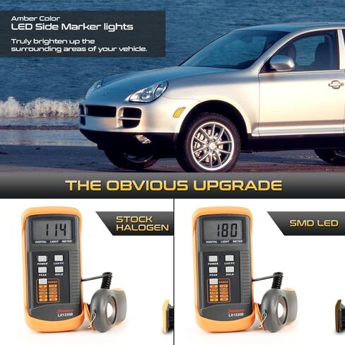 VIPMOTOZ Front Amber Full LED Side Marker Lights Lamps Compatible With 2003-2006 Porsche Cayenne 955 Smoked Tinted Lens Black Housing Driver & Passenger Side Pair Set in Saudi Arabia