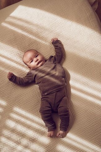 Organic Cotton Rib Cardigan with Cross Closure | Baby Sweater with Snap-Buttons, Machine Washable Baby Cardigan in Saudi Arabia