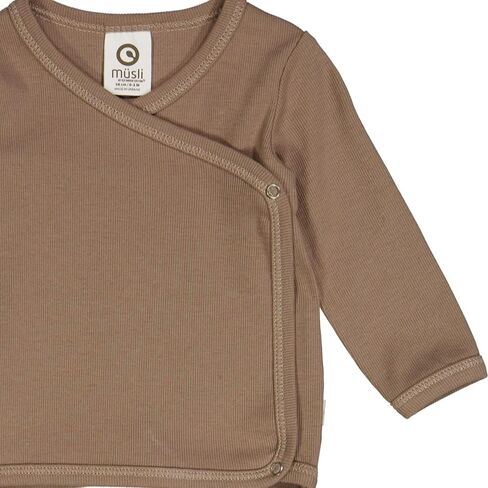 Organic Cotton Rib Cardigan with Cross Closure | Baby Sweater with Snap-Buttons, Machine Washable Baby Cardigan in Saudi Arabia