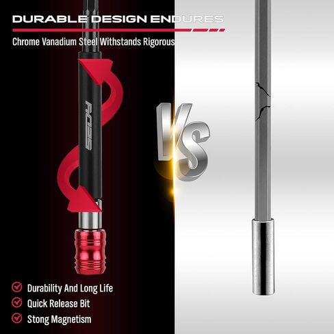 12" Magnetic Screwdriver Bit Holder Set, 1/4 Inch Hex Shank Quick Release Extension Adapter, Super Straight Durable CR-V Steel, Universal Fit for Impact Driver Bits in Kuwait