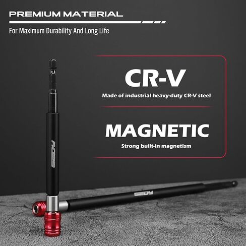 12" Magnetic Screwdriver Bit Holder Set, 1/4 Inch Hex Shank Quick Release Extension Adapter, Super Straight Durable CR-V Steel, Universal Fit for Impact Driver Bits in Kuwait