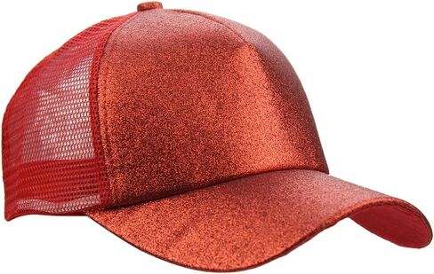 Womens Summer Glitter Messy Bun Mesh High Ponytail Baseball Tennis Sun Hat Cap in Saudi Arabia