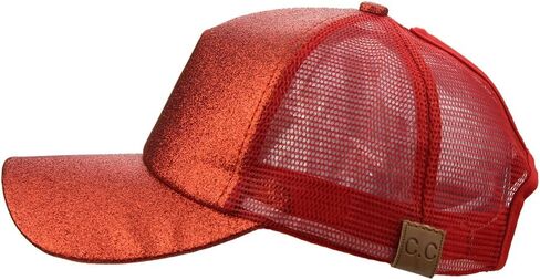 Womens Summer Glitter Messy Bun Mesh High Ponytail Baseball Tennis Sun Hat Cap in Saudi Arabia