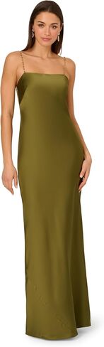 Adrianna Papell Women's Women's Satin Long Dress in Kuwait