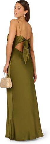 Adrianna Papell Women's Women's Satin Long Dress in Kuwait