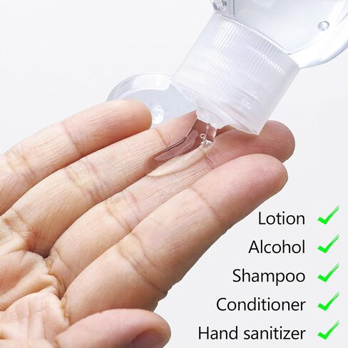 30 Pcs Hand Sanitizer Keychain,1.7oz Refillable Travel Refillable Travel Bottles Containers,Portable Liquid Squeeze Containers for Toiletries(Bottle + Lid + Hook) in Saudi Arabia
