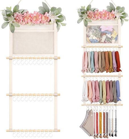 POVETIRE Headband Holder Hair Bows Organizer for Girls, Hair Accessories Display Storage Wall Hanging Decor for Baby Nursery Toddler Girls Room in Saudi Arabia