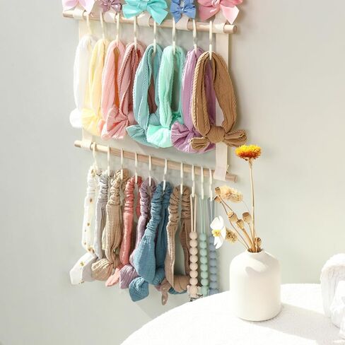 POVETIRE Headband Holder Hair Bows Organizer for Girls, Hair Accessories Display Storage Wall Hanging Decor for Baby Nursery Toddler Girls Room in Saudi Arabia