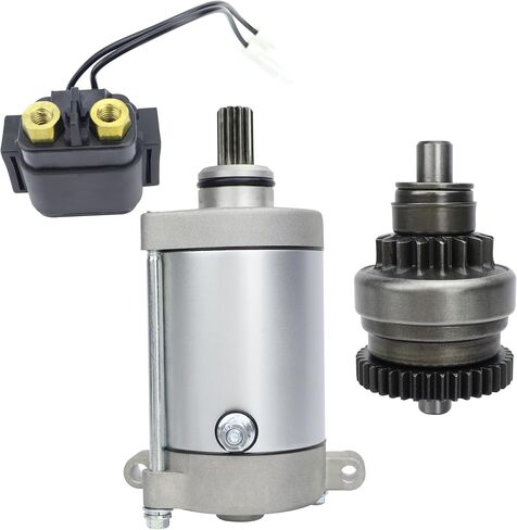 18759 Starter Motor Compatible with Yamaha Grizzly 600 YFM600 595cc 1999 2000 2001 4WV-81890-00-00, 4WV-15650-02-00, 1999 2000 2001 Grizzly 600 Starter with Bendix & Relay in Saudi Arabia