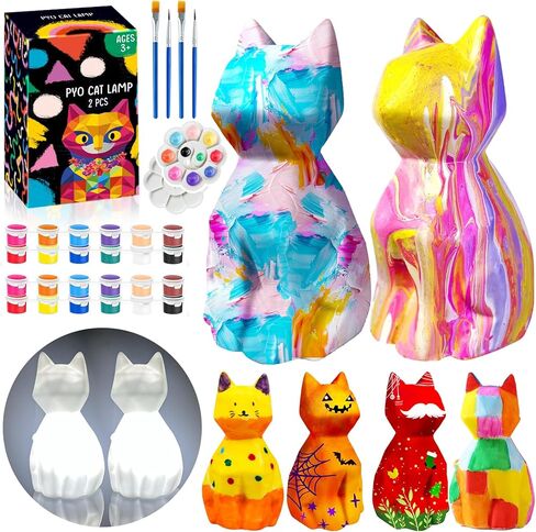 Funzbo 4.3in paint your your cat lamp kit - ats and crafts stupies chinten kits for bevid in Kuwait