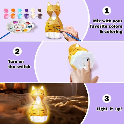 Funzbo 4.3in paint your your cat lamp kit - ats and crafts stupies chinten kits for bevid in Kuwait