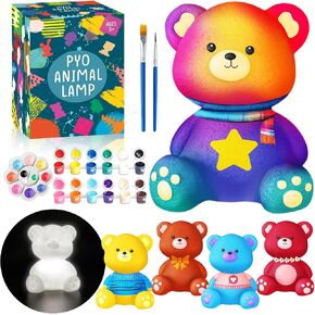 FUNZBO 4.3in Paint Your Own Cat Lamp Kit - Arts and Crafts Supplies Kitten Painting Kits for Kids Teens, DIY Night Light Toy for Toddler Girl Boy Ages 3 4 5 6 7 8 9 10 11 12 13+ Birthday Easter Gift in Kuwait