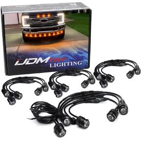 iJDMTOY 20pc Set Xenon White LED Front Bumper Valance Accent Running Light Kit/LED Air Dam Light Kit, Compatible with Dodge/Chevy/GMC HD, Ford Super Duty Trucks or Semi Trucks in Saudi Arabia