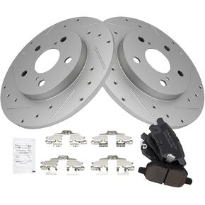 TRQ خلفية الفرامل والكتلة الدوار مجموعة Ceramic Premium المغلفة G متوافقة مع 2009-2010 Pontiac Vibe 2016 Scion IM 2008-2015 XB 2017-2018 Toyota Corolla IM 2009-2013 Matrix in Kuwait