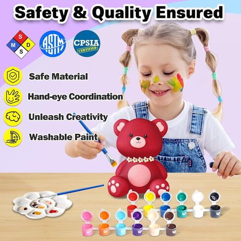 FUNZBO 4.3in Paint Your Own Cat Lamp Kit - Arts and Crafts Supplies Kitten Painting Kits for Kids Teens, DIY Night Light Toy for Toddler Girl Boy Ages 3 4 5 6 7 8 9 10 11 12 13+ Birthday Easter Gift in Kuwait