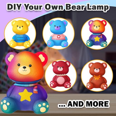 FUNZBO 4.3in Paint Your Own Cat Lamp Kit - Arts and Crafts Supplies Kitten Painting Kits for Kids Teens, DIY Night Light Toy for Toddler Girl Boy Ages 3 4 5 6 7 8 9 10 11 12 13+ Birthday Easter Gift in Kuwait