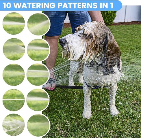 Dog Washing Hose Attachment, 10-in-1 Soap Sprayer Moden Garden Hose Nozzle with 100cc Soap Dispenser, Dog Wash Supplies with Dog Bath Brush & Pet Comb, Foam Gun Car Wash Sprayer (Orange) in Kuwait