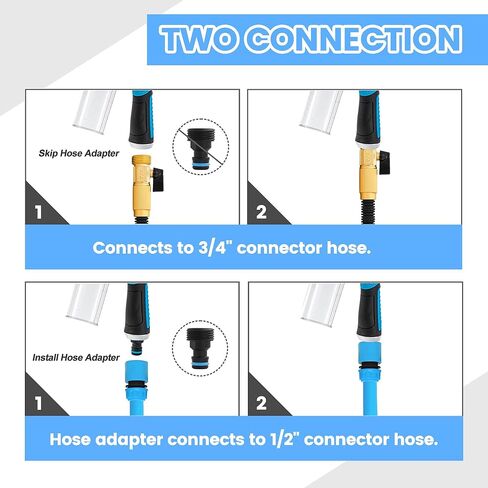 Dog Washing Hose Attachment, 10-in-1 Soap Sprayer Moden Garden Hose Nozzle with 100cc Soap Dispenser, Dog Wash Supplies with Dog Bath Brush & Pet Comb, Foam Gun Car Wash Sprayer (Orange) in Kuwait