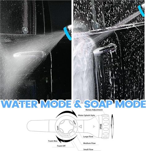 Dog Washing Hose Attachment, 10-in-1 Soap Sprayer Moden Garden Hose Nozzle with 100cc Soap Dispenser, Dog Wash Supplies with Dog Bath Brush & Pet Comb, Foam Gun Car Wash Sprayer (Orange) in Kuwait