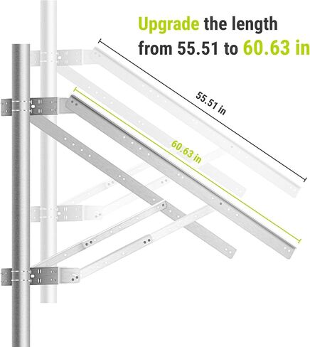 Newpowa Universal Solar Panel Heavy Duty Double Arm Pole Wall Mount for 40W-100W Slim Single Module at an tilt Angle from 0-90° in Kuwait