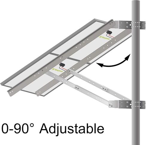 Newpowa Universal Solar Panel Heavy Duty Double Arm Pole Wall Mount for 40W-100W Slim Single Module at an tilt Angle from 0-90° in Kuwait
