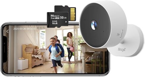 Alaga WiFi كاميرا أمان داخلية ، مراقبة الأطفال ، اكتشاف حركة الذكاء الاصطناعي ، صوتيان ، رؤية ليلية ، تخزين بطاقة سحابة و SD ، متوافقة مع Alexa و Google Assistant ، مع بطاقة TF 32G in Kuwait