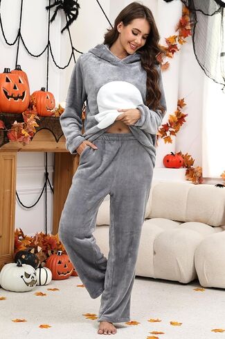 Unisex Adult Animal Costume Two Pieces Pajamas Halloween Costumes Cosplay Sleepwear for Women Men in Kuwait