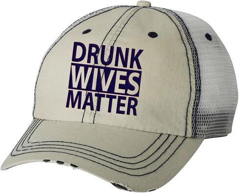 شركة Trenz Shirt Company Women's Embroidered Embroidered Wives Matter Matter Compult Baseball Cap in Kuwait