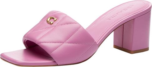 Coach Women's Holly Block Heel Sandal Platform, Charcoal/Black, 8 in Saudi Arabia