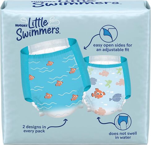 Swim Diapers Size 5-6 (32+ lbs), Huggies Little Swimmers Disposable Swimming Diapers, 17 Ct (Pack of 2) in Saudi Arabia