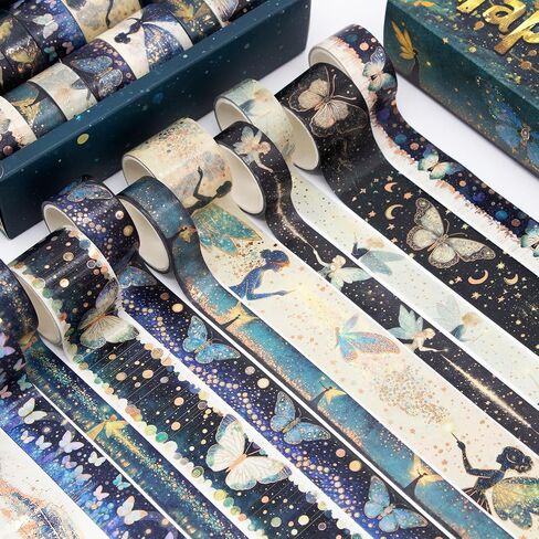 24 Rolls Washi Tape Set - Floral Alphabet Themed Decorative Masking Tape, Adhesive Artists Tape for Journaling Supplies, DIY Craft, Scrapbooking Supplies, Gift Wrapping, School Supplies in Kuwait