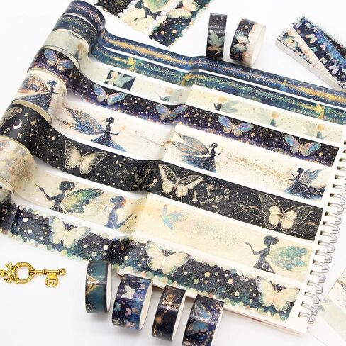 24 Rolls Washi Tape Set - Floral Alphabet Themed Decorative Masking Tape, Adhesive Artists Tape for Journaling Supplies, DIY Craft, Scrapbooking Supplies, Gift Wrapping, School Supplies in Kuwait