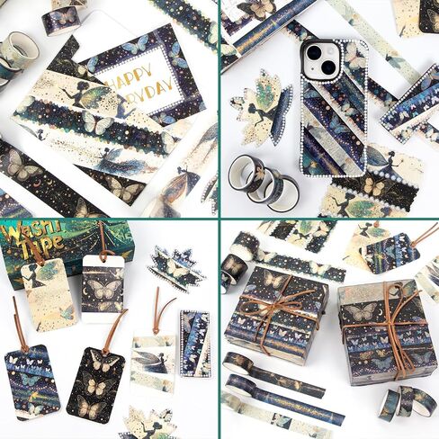 24 Rolls Washi Tape Set - Floral Alphabet Themed Decorative Masking Tape, Adhesive Artists Tape for Journaling Supplies, DIY Craft, Scrapbooking Supplies, Gift Wrapping, School Supplies in Kuwait