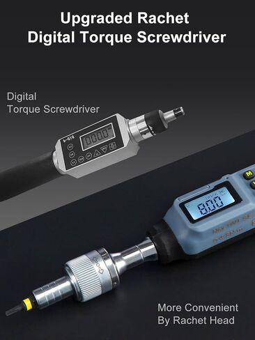GROWNEER Digital Torque Screwdriver, 2.66-53.1 In-lbs/0.3-6 Nm, 1/4'' Drive Inch Pound Torque Screwdriver Electrician with Buzzer & LED Indicator, 27 In 1 Screwdriver Torque Wrench Set in Kuwait