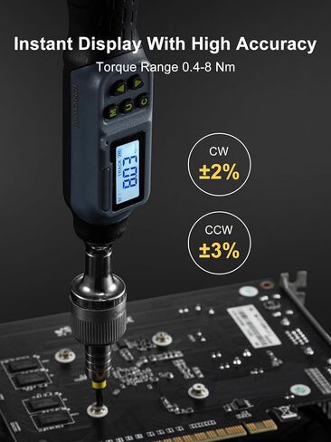 GROWNEER Digital Torque Screwdriver, 2.66-53.1 In-lbs/0.3-6 Nm, 1/4'' Drive Inch Pound Torque Screwdriver Electrician with Buzzer & LED Indicator, 27 In 1 Screwdriver Torque Wrench Set in Kuwait
