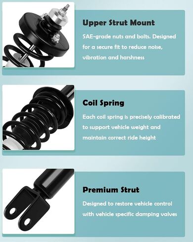 SCITOO - Front and Rear Complete Strut & Coil Spring Assembly Fits 2013-2017 for Honda for Accord with 172984 172971 172970 - Set of 4 in Saudi Arabia