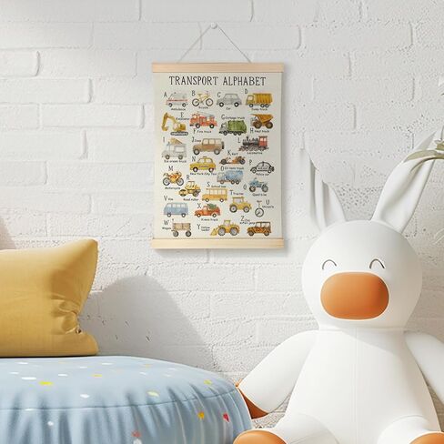 Nrleey Farm Animals Wall Art - Farm Animal Nursery Educational Poster Hanger Frame, Farm Nursery Decor, 12x16 Inches in Kuwait